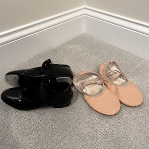 Girls 13 Tap shoes and ballet dance shoes Velcro